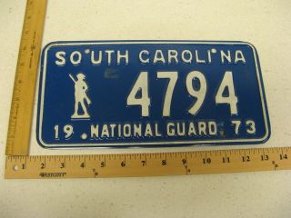 1973 73 South Carolina Sc National Guard License Plate 4794