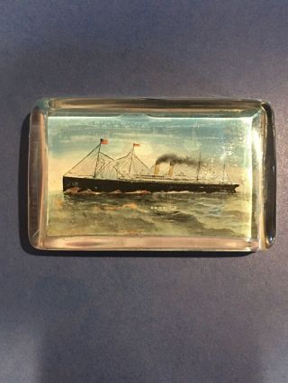 White Star Line Ship R M S Celtic Glass Paperweight