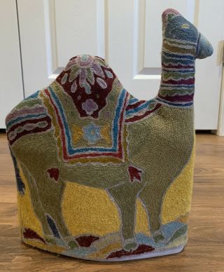 Vintage Crewel Camel Tea Cozy Teapot Cover Insulated Handmade