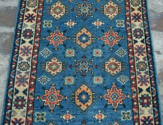 Y669 Best Handmade Afghan Caucasian Rug/ Tribal Kazak Oriental Blue Rug 2 ' x 3 ' 2 2