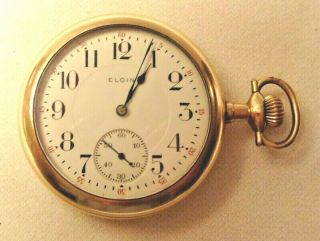 Antique Elgin Pocket Watch 16s 17j Gold Filled Runs 1916