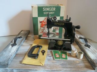Antique Singer Model 20 Sewhandy Black Toy Hand Crank Sewing Machine