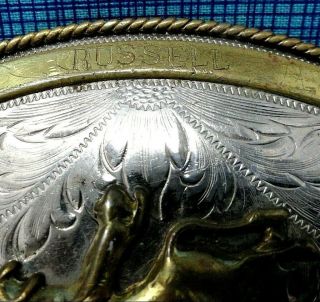 Vintage Bull Rider Belt Buckle - Montana Silversmiths - German Silver.  TWY010 2