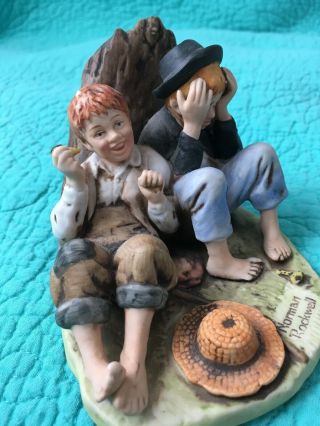 Vintage Norman Rockwell Figurine “ The Adventures Of Tom Sawyer” First Smoke