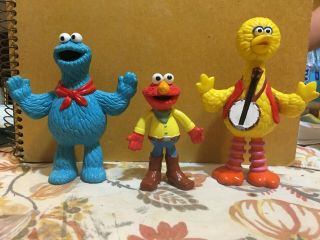 Vintage Sesame Street Pvc Applause Western Big Bird/cookie Monster/elmo Figures