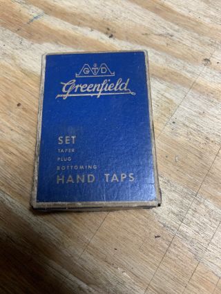 Vintage Greenfield Gtd Hand Taps 1/4 - 28 Nf H3 3pc.