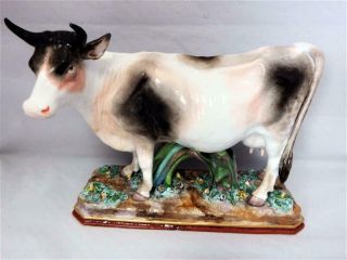 Antique Meissen Porcelain Germany Large Cow Figure 1900 