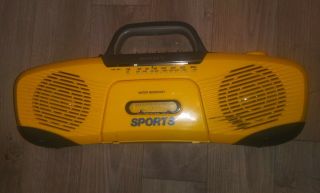Vtg Sony Sports Boombox Water Resistant Am/fm Cassette Recorder Yellow Cfs - 903