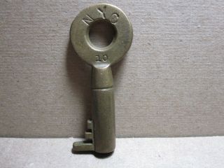 Vintage Brass Barrel Padlock Key Nyc 10