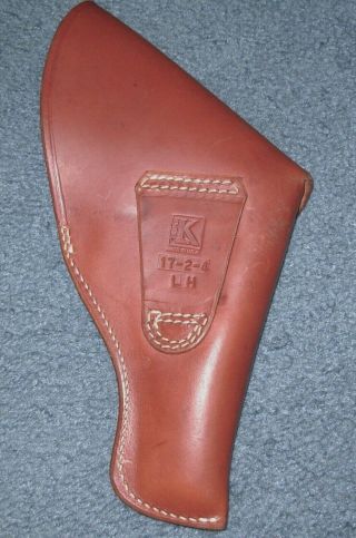 Vintage Triple K Holster Full Flap Left Handed Medium Tan Model 17
