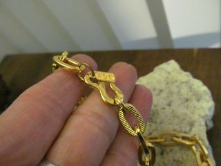 Vintage Kenneth Lane Gold tone Long link chain Necklace 3