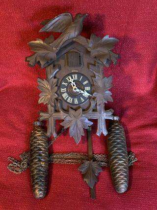 Antique 8 Day Carved German Black Forest Cuckoo Clock Project