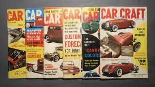 Vintage 1959 Car Craft Magazines (6) Half Year Hot Rod Customs