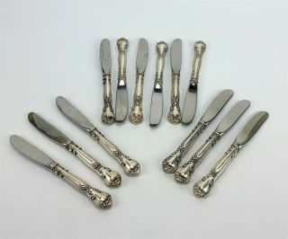 Set Of 12 Gorham Chantilly Pattern Sterling Silver Handle Butter Knives Nr Sms