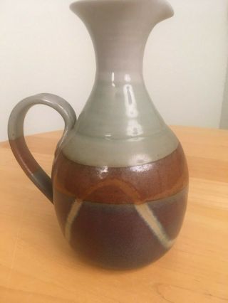Vintage Hanselmann Studio Art Pottery pitcher,  hand crafted,  