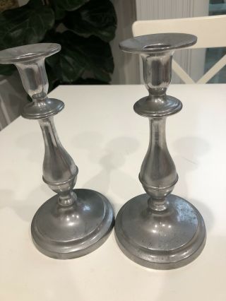 Vintage Wilton Armetale Rwp Pewter Candlestick Candle Holder 9” Glossy