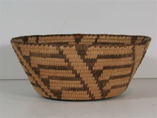 1920s Native American Pima Indian Hand Woven Basket / Bowl With Decoration 2