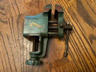Vintage Fix N Save Small Bench Vise Cast Iron 1 - 1/2 " Jaws Mini Jewler Tool