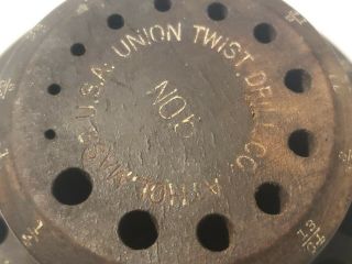 Vintage WOOD Union Twist Drill Co 5 Drill Bit Index Athol Mass USA.  Solid Tools 2