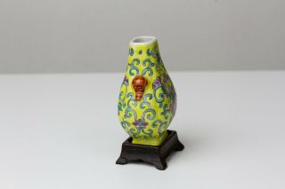 Vintage Miniature Porcelain Vase on a Wood Stand - Dollhouse,  Fairy Garden 2