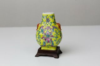 Vintage Miniature Porcelain Vase on a Wood Stand - Dollhouse,  Fairy Garden 3