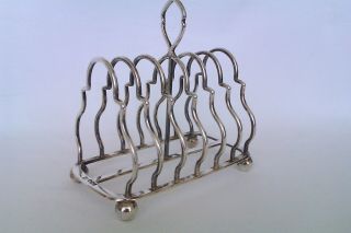 Solid Silver 6 Division Toast Rack Fenton Brothers Ltd 1911 160.  25grm