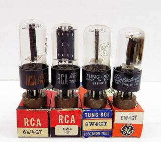 4 N.  O.  S Vintage Mixed Brands 6w4/gt/a Vacuum Tubes.  All For One Money,