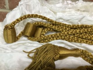 Curtain Drape Heavy Braided Tassel Tie Backs (4) Vintage Gold 36” 3