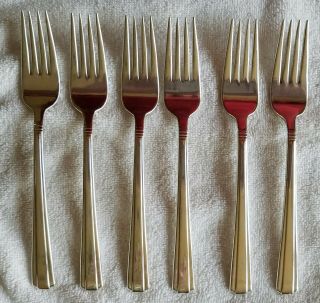 6 FORKS - IC RR Illinois Central Rail Road Railroad Silver Dining Car Flatware 2