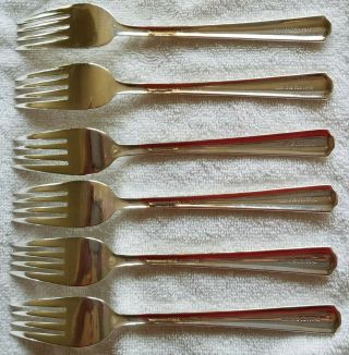 6 FORKS - IC RR Illinois Central Rail Road Railroad Silver Dining Car Flatware 3