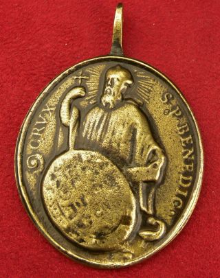 Antique 18th C.  Cross Of St Benedict Basilica Of The Holy House Of Loreto Medal