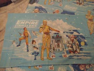Vtg 1979 Star Wars Empire Strikes Back Twin Bed Sheet Set - Flat,  Fitted,  1 case 2