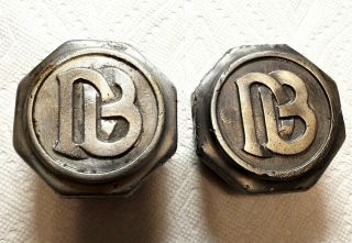 Pair Dodge Brothers Cast Aluminum Screw - On Hubcaps Small Hub Very Rare