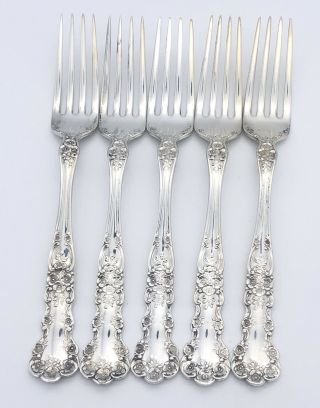 Gorham Buttercup Sterling Silver 7” Luncheon Forks,  Qty 5