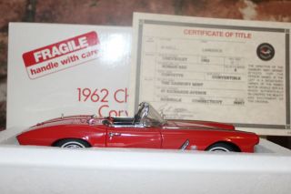 Danbury 1/24 Scale 1962 Chevrolet Corvette Convertible With Title