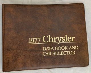 Vintage 1977 Chrysler Dealer Data Book Car Selector Binder Cordoba,  Lebaron