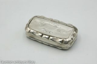 Antique French Continental Solid Silver Snuff Box C.  1870 Engine Turned