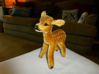 Vintage Steiff Mohair Fawn,  Young Deer.  7 " Tall,  Has Ear Button - Condi