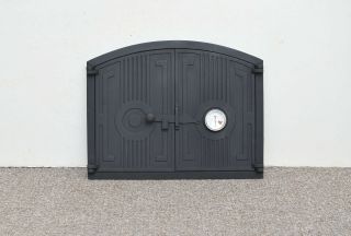 48 X 38 Cm Cast Iron Fire Door Clay / Bread Oven Doors Pizza With Thermometer