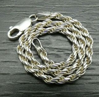 Vintage Sterling Silver Italy Rope Chain Link Bracelet 7.  75 Inches (italy)