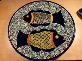 Vintage Jmb Mexican Talavera Pottery Hand Painted Plate Set 2 Plates