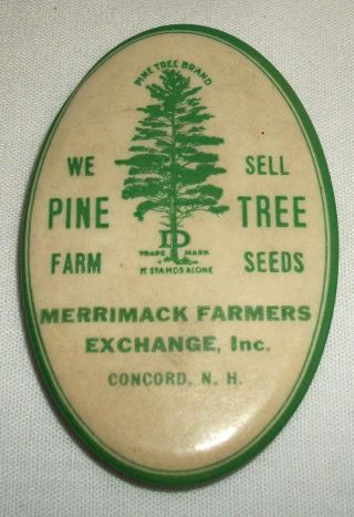 Vintage Advertising Celluloid Sharpening Stone Hone Merrimack Farmers Concord Nh
