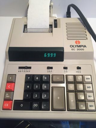 Olympia Ec 2000 Calculator Vintage Adding Machine