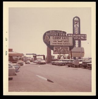 Danny Kaye On Desert Inn Casino Neon Sign 1967 Vintage Las Vegas Photo
