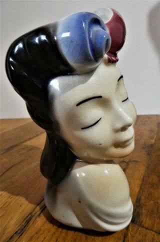 Vtg - 1940s Royal Copley Lady " Glamour Girl " Head Vase / Wall Pocket