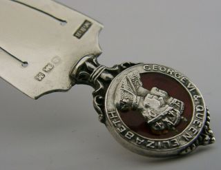 Rare Sterling Silver Enamel Bookmark 1937 George V Coronation Royalty