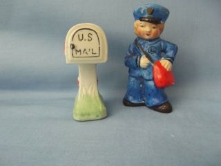 Vintage Us Mail Salt Pepper Shaker Mailman Postman Mailbox Japan Missing 1 Plug