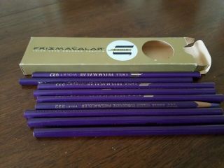 Vintage Eagle Prismacolor 932 Violet Colored Pencils Box Of 9