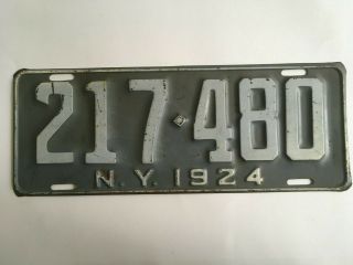 1924 York License Plate 100 All Paint