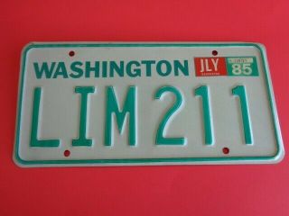 1985 Washington State Wa,  Wn Passenger License Plate For 83 - 86 Yom Dmv